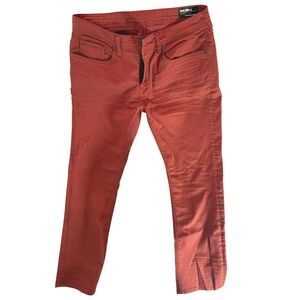 Buffalo David Bitton Six-X Slim Straight Jeans Mens 32x32 Burnt Orange Rust Red